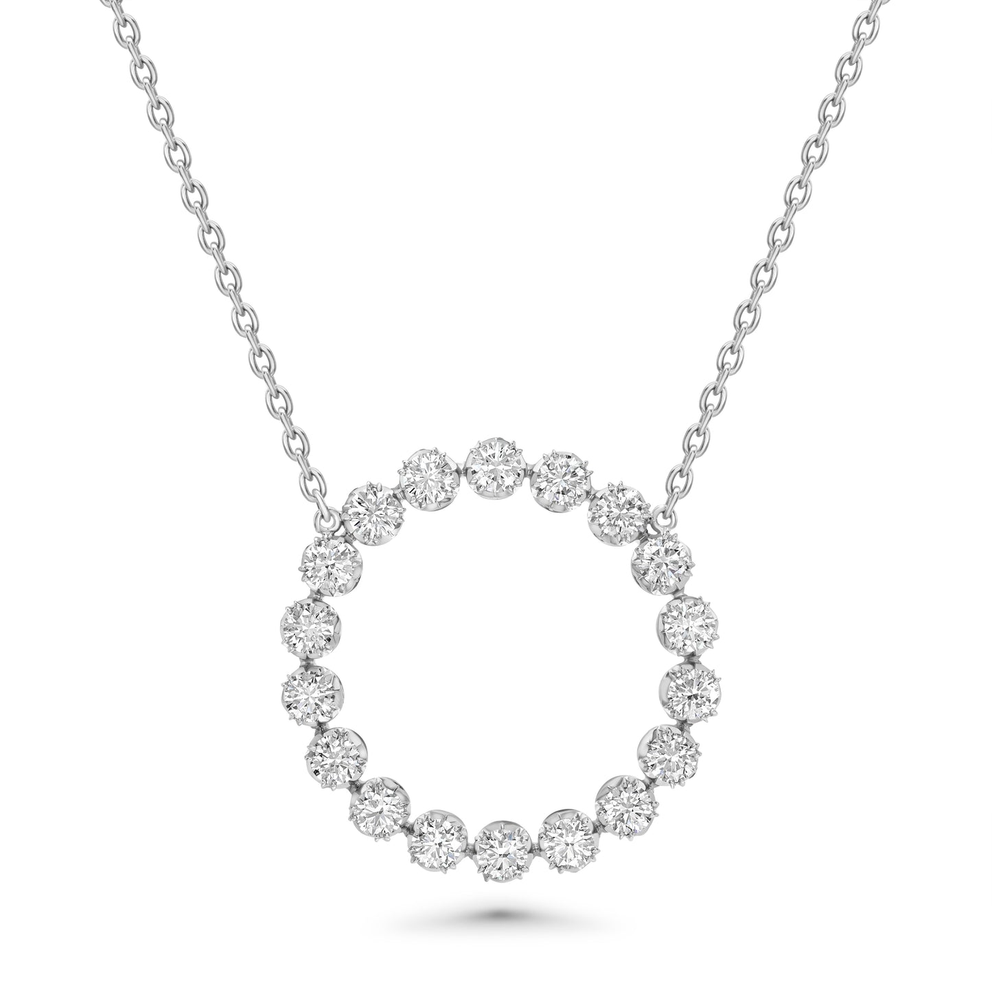 Crowné Sapphire & Diamond Pendant in White Gold