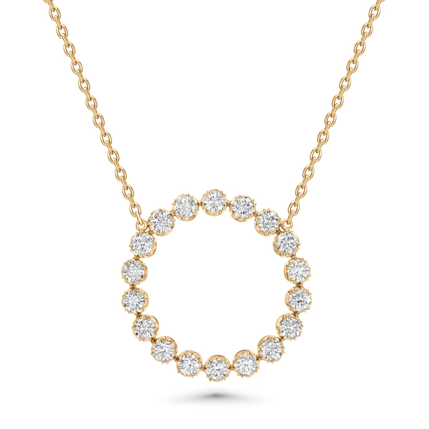 Crowné Sapphire & Diamond Pendant in Yellow Gold