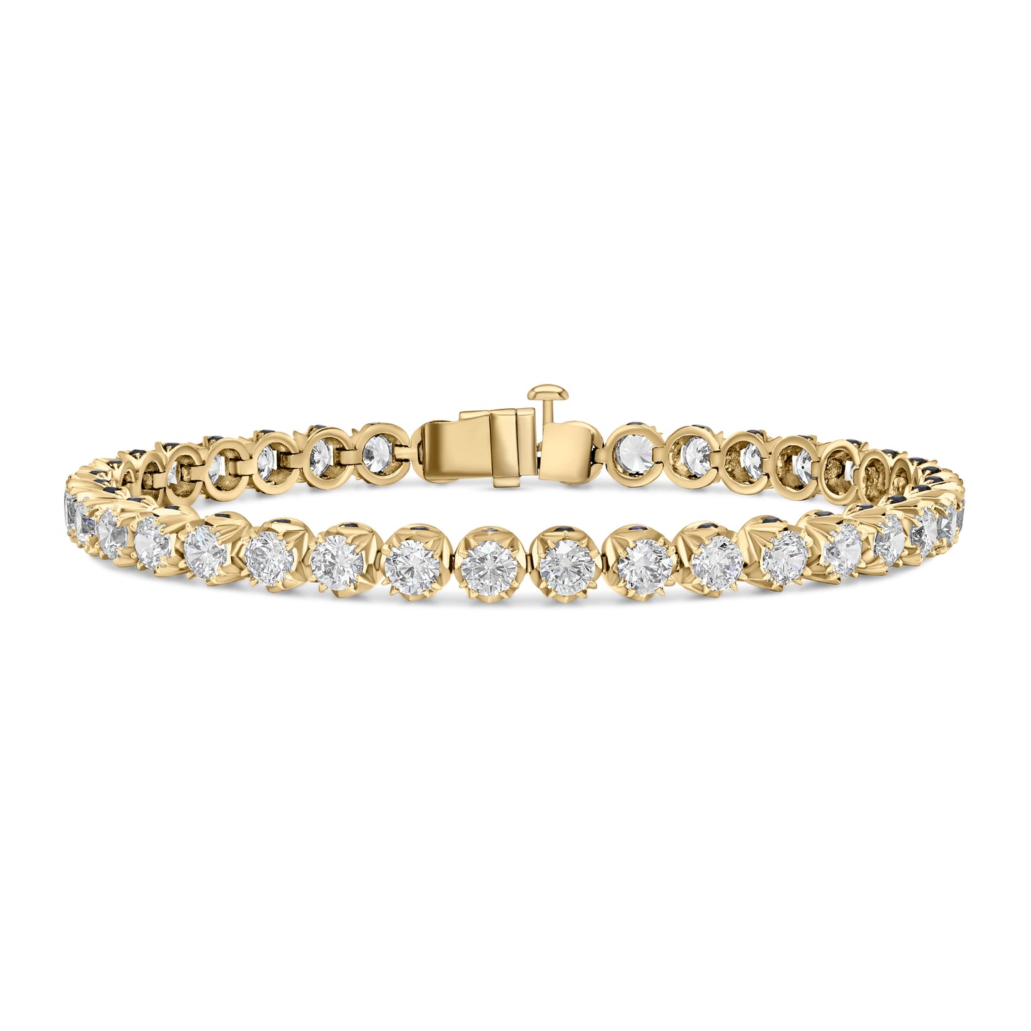 Crowné Sapphire & Diamond Bracelet In Yellow Gold