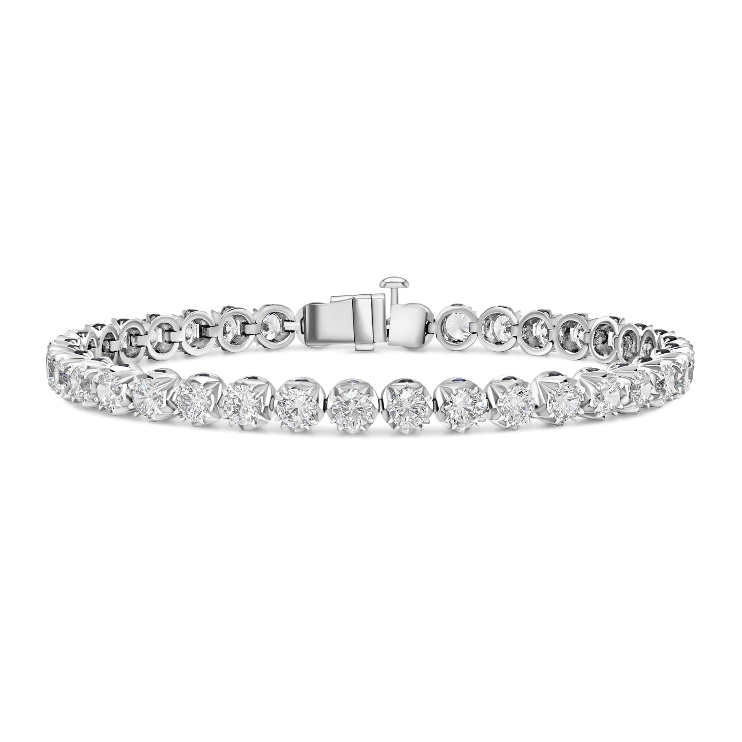 Crowné Sapphire & Diamond Bracelet In White Gold