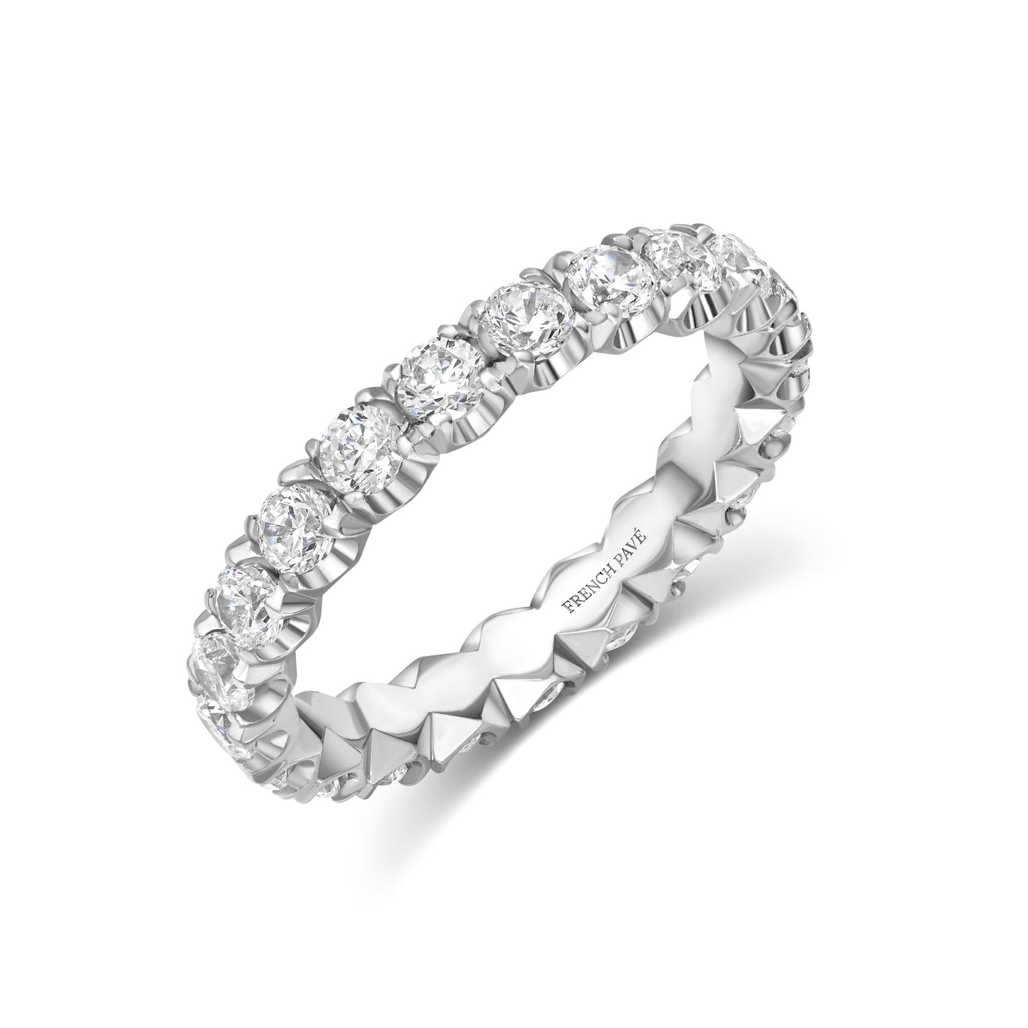 14K White Gold Diamond Band