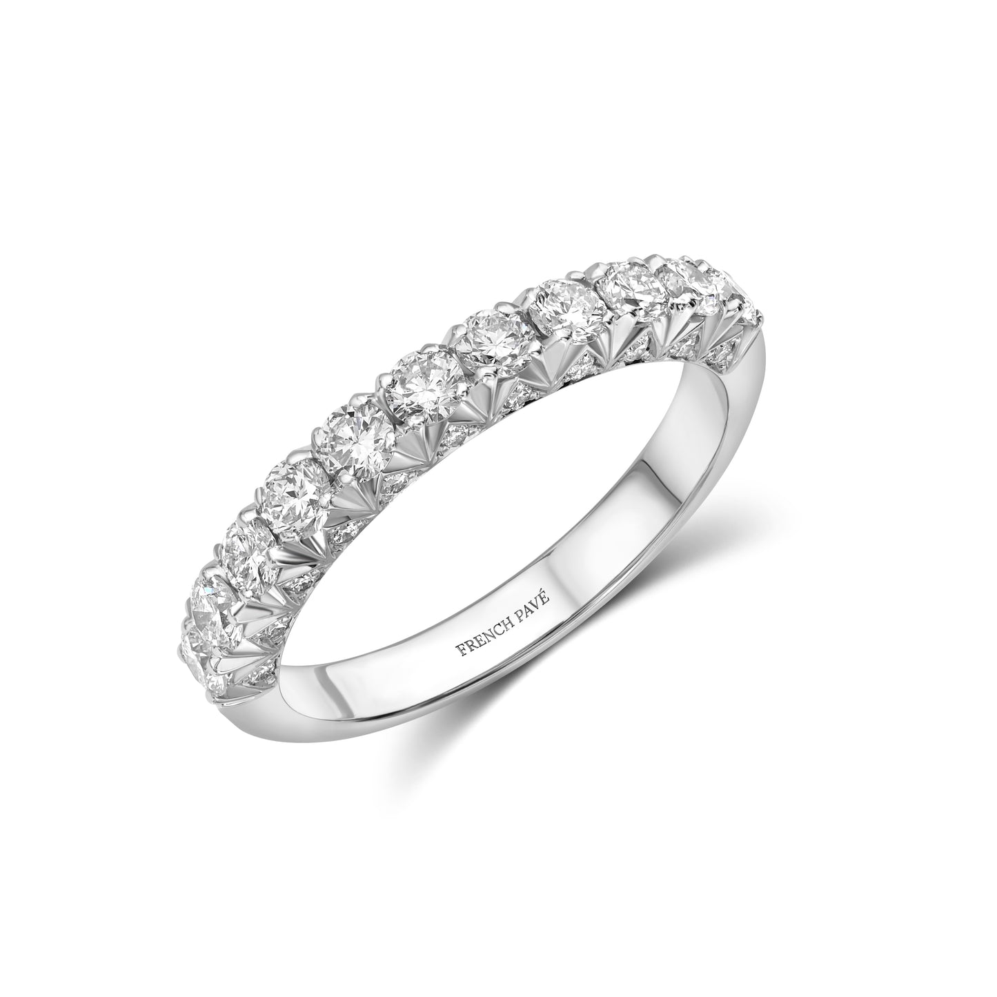 14K White Gold Diamond Band