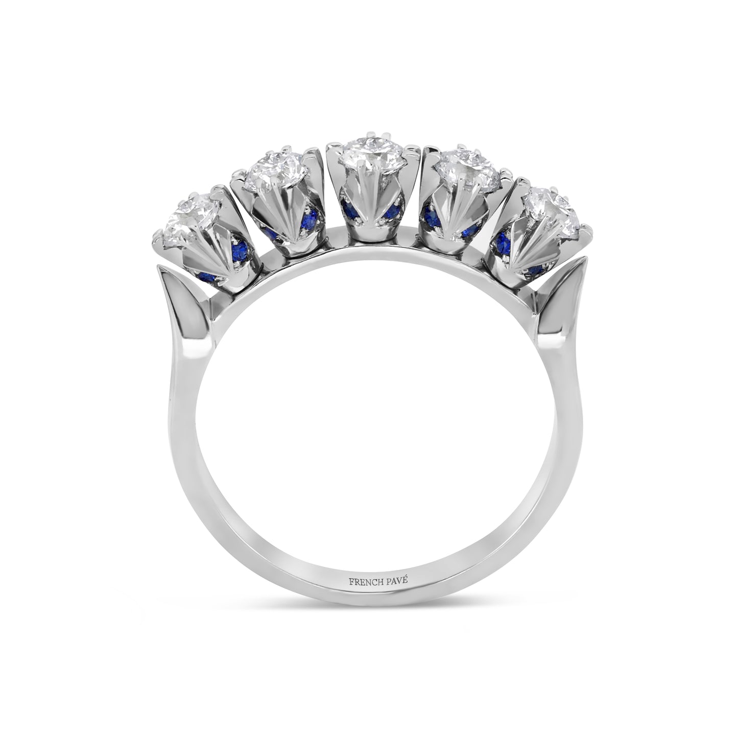 Crowné Sapphire & Diamond Band in White Gold