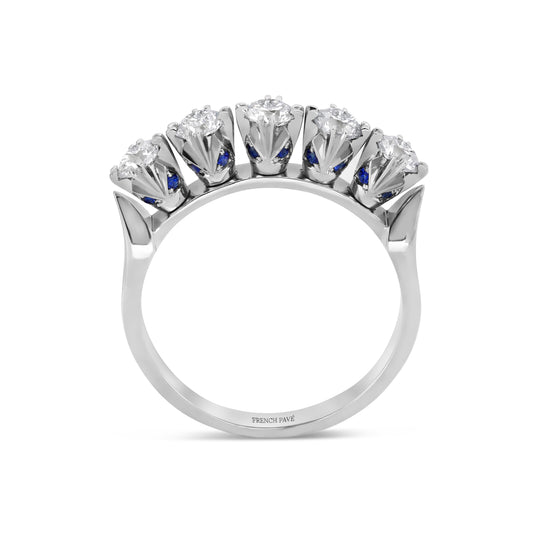 Crowné Sapphire & Diamond Band in White Gold