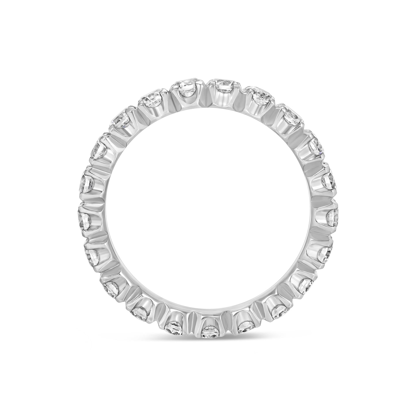 uu 14K White Gold Diamond Band
