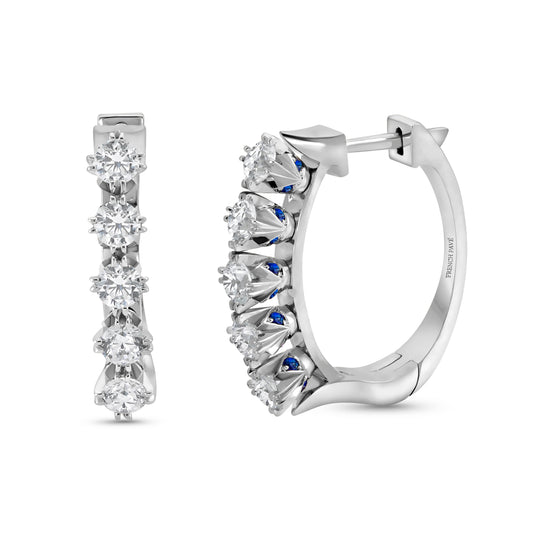 Crowné Sapphire & Diamond Earring In White Gold