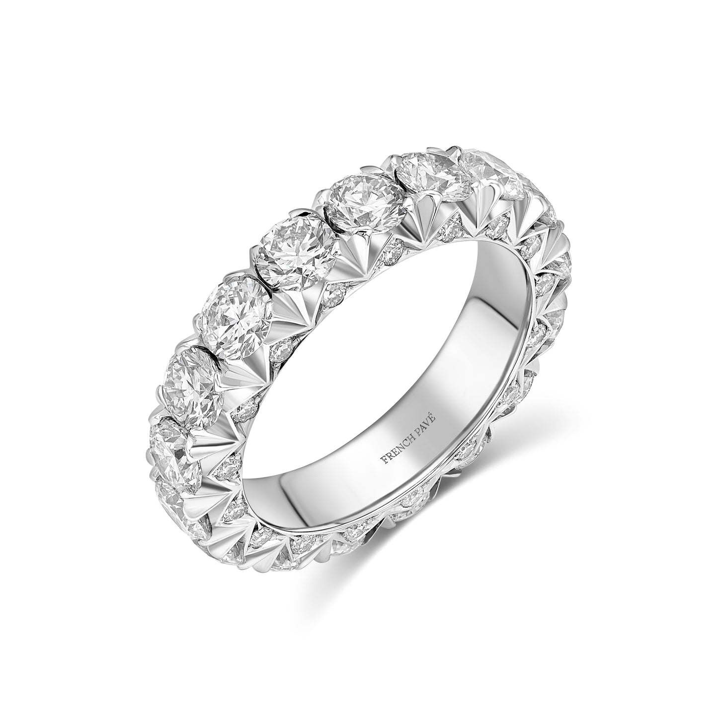 14K White Gold Diamond Band