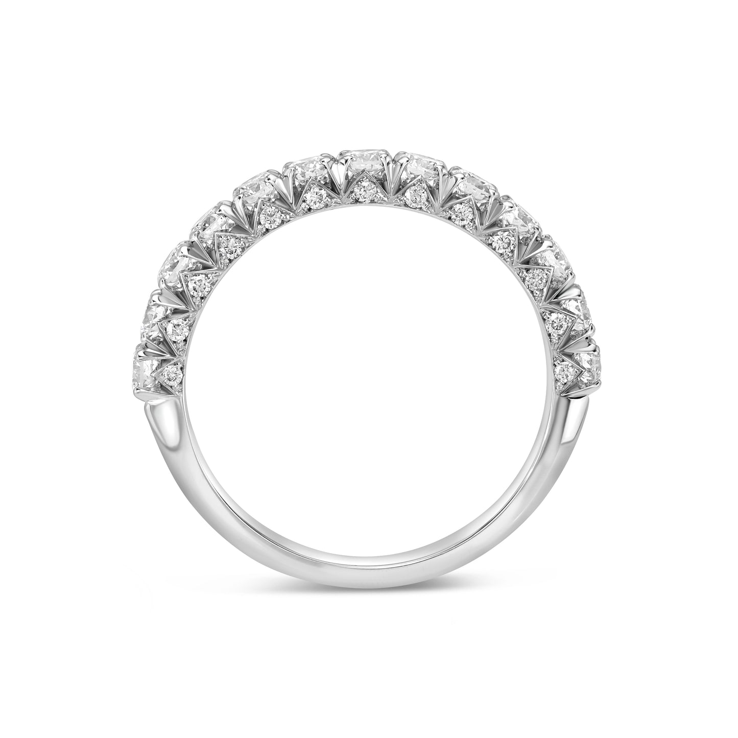 ff ssv14K White Gold Lab Diamond Band Ring – 0.96ct Total