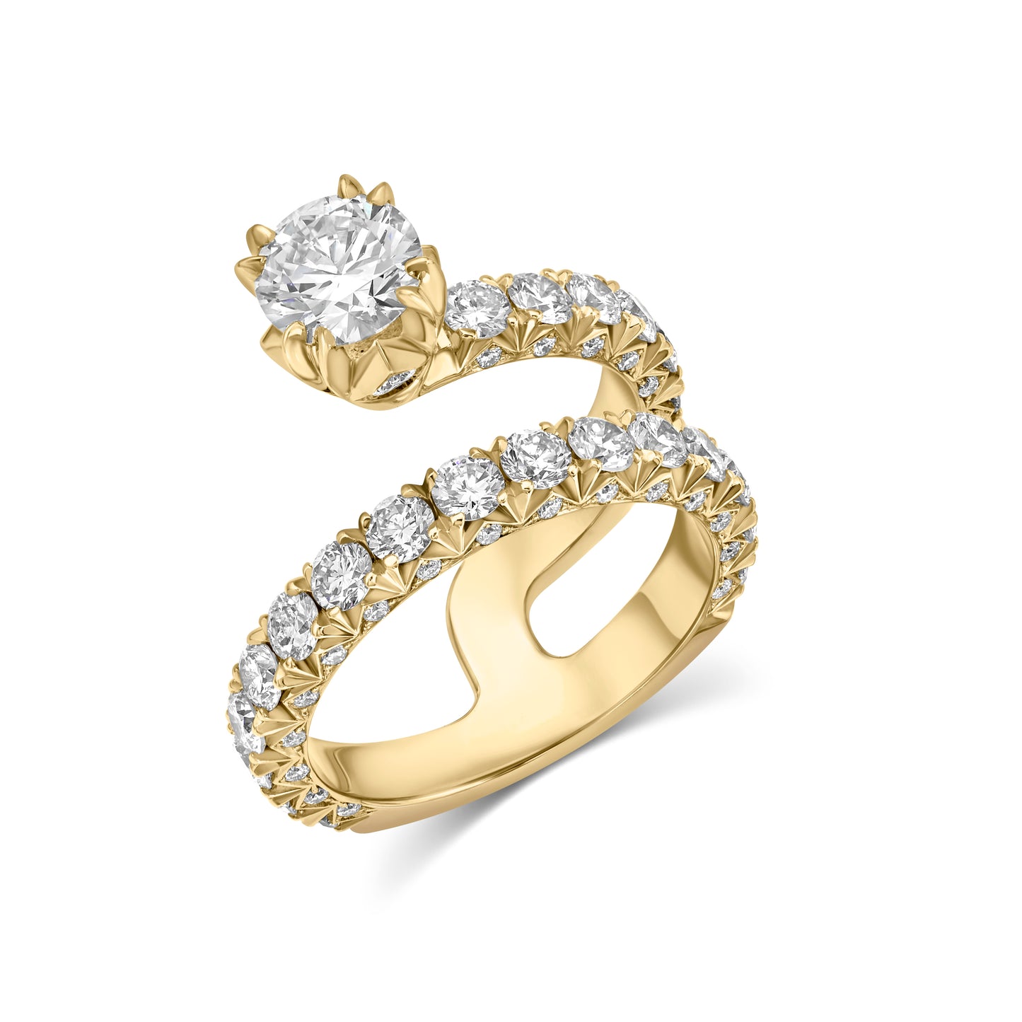 Luméa Grande Diamond Ring in Yellow Gold