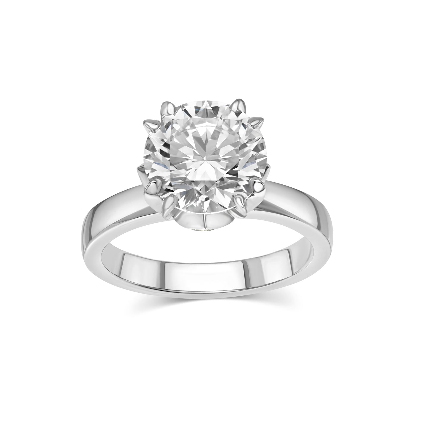 Solitaire Diamond Engagement Ring in White Gold