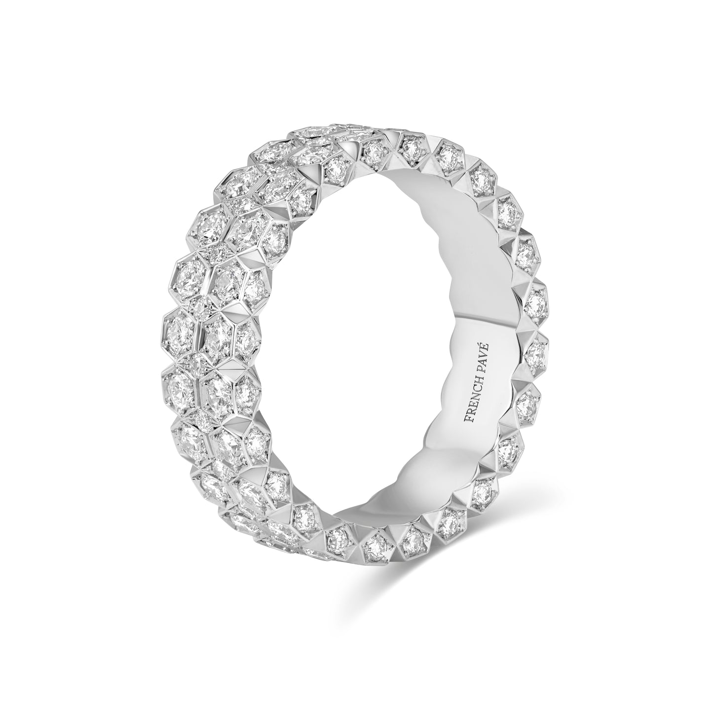 14K White Gold Pavé Diamond Band