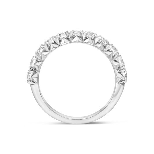 ff 14K White Gold Diamond Band frech