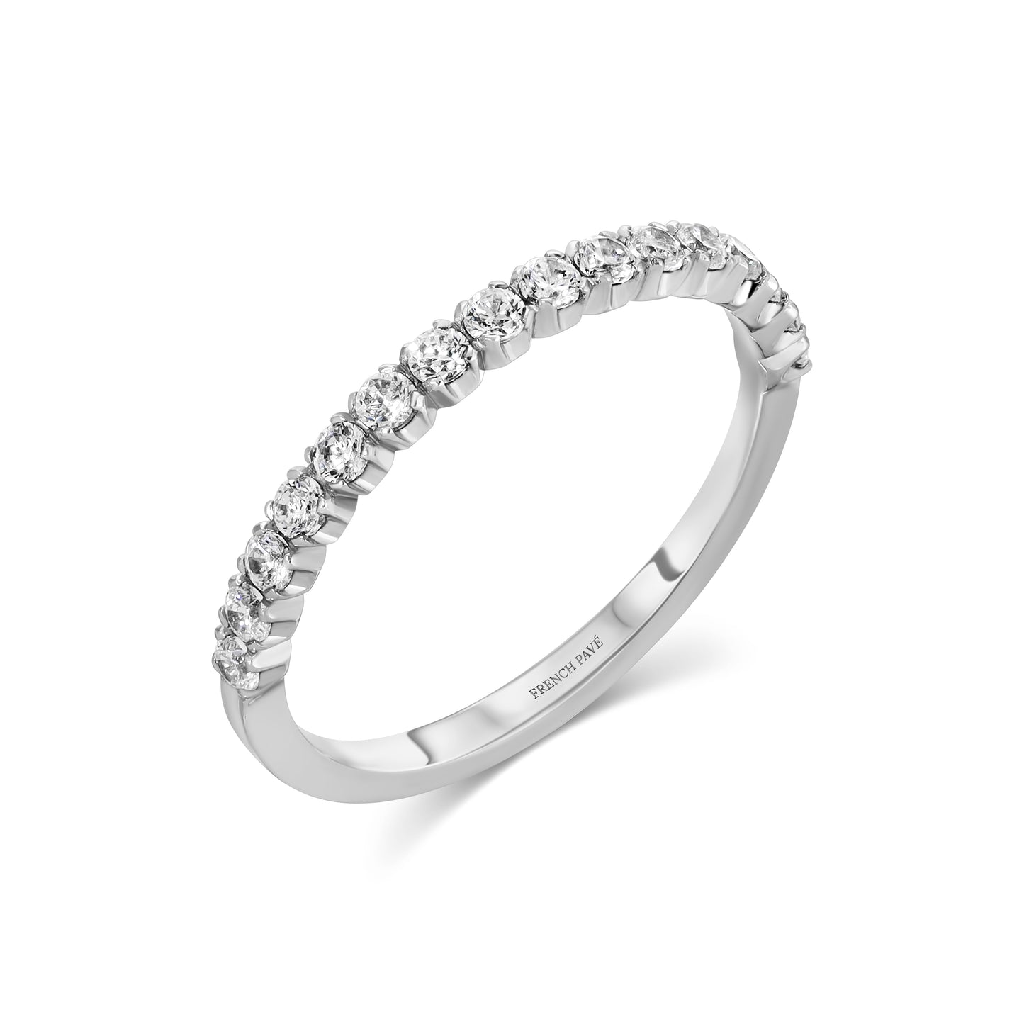 14K White Gold Diamond Band
